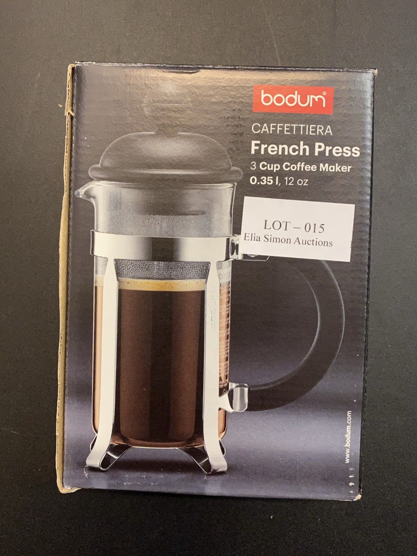 BODUM 1913-01 Caffettiera 3 Cup French Press Coffee Maker, Black, 0.35 l, 12 oz - Image 2 of 2