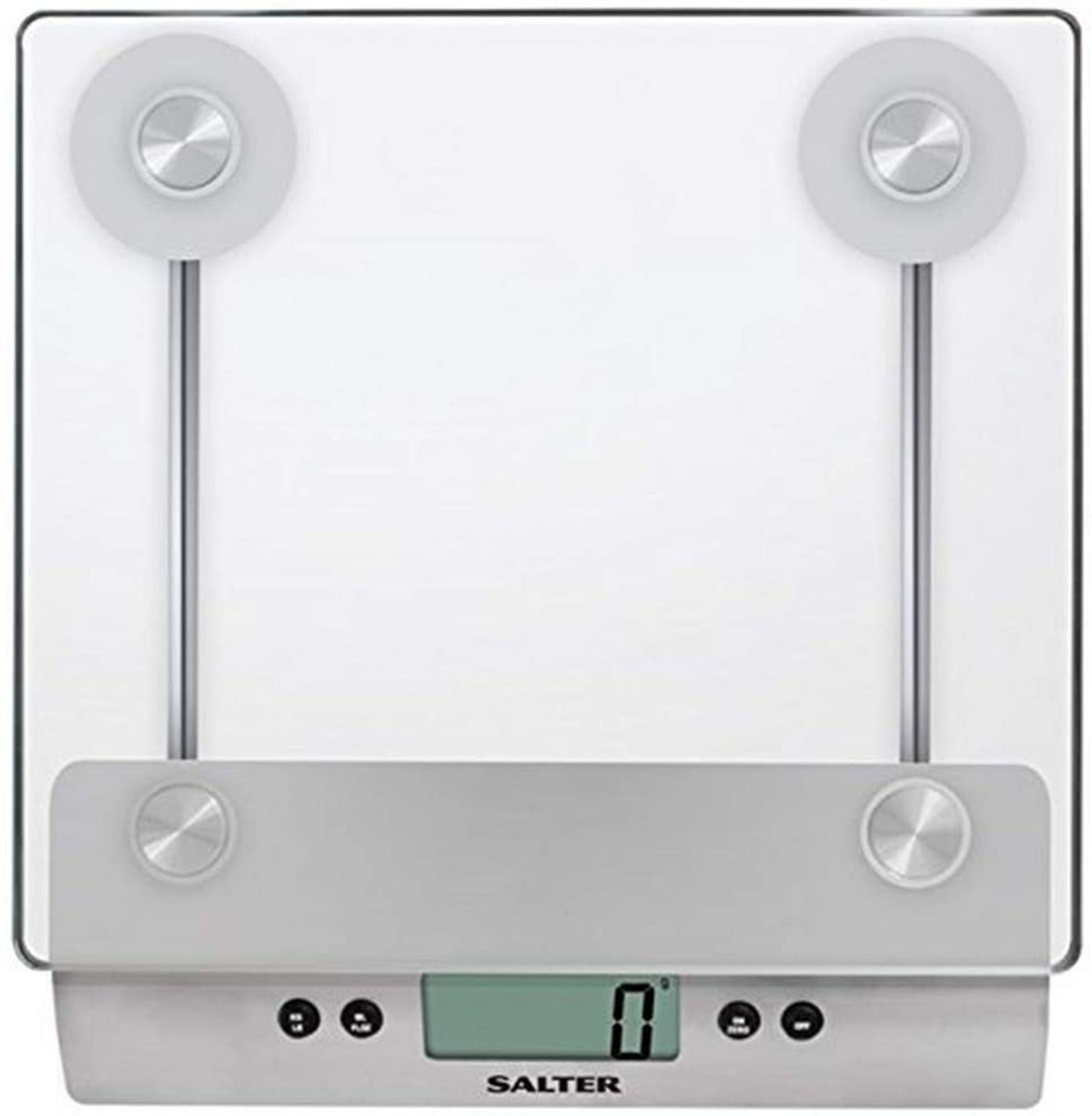 RRP £29 Salter Aquatronic Digital Stylish Glass Platform Silver Design Electronic Cooking Scale Appl