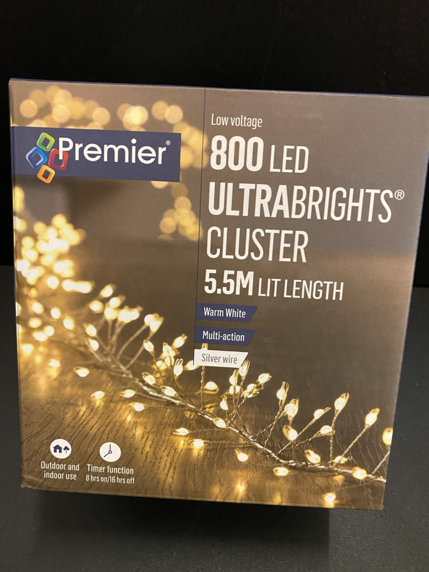 5.5m Ultrabrights Door Garland 800 LEDs in Warm White by Premier - Image 2 of 2