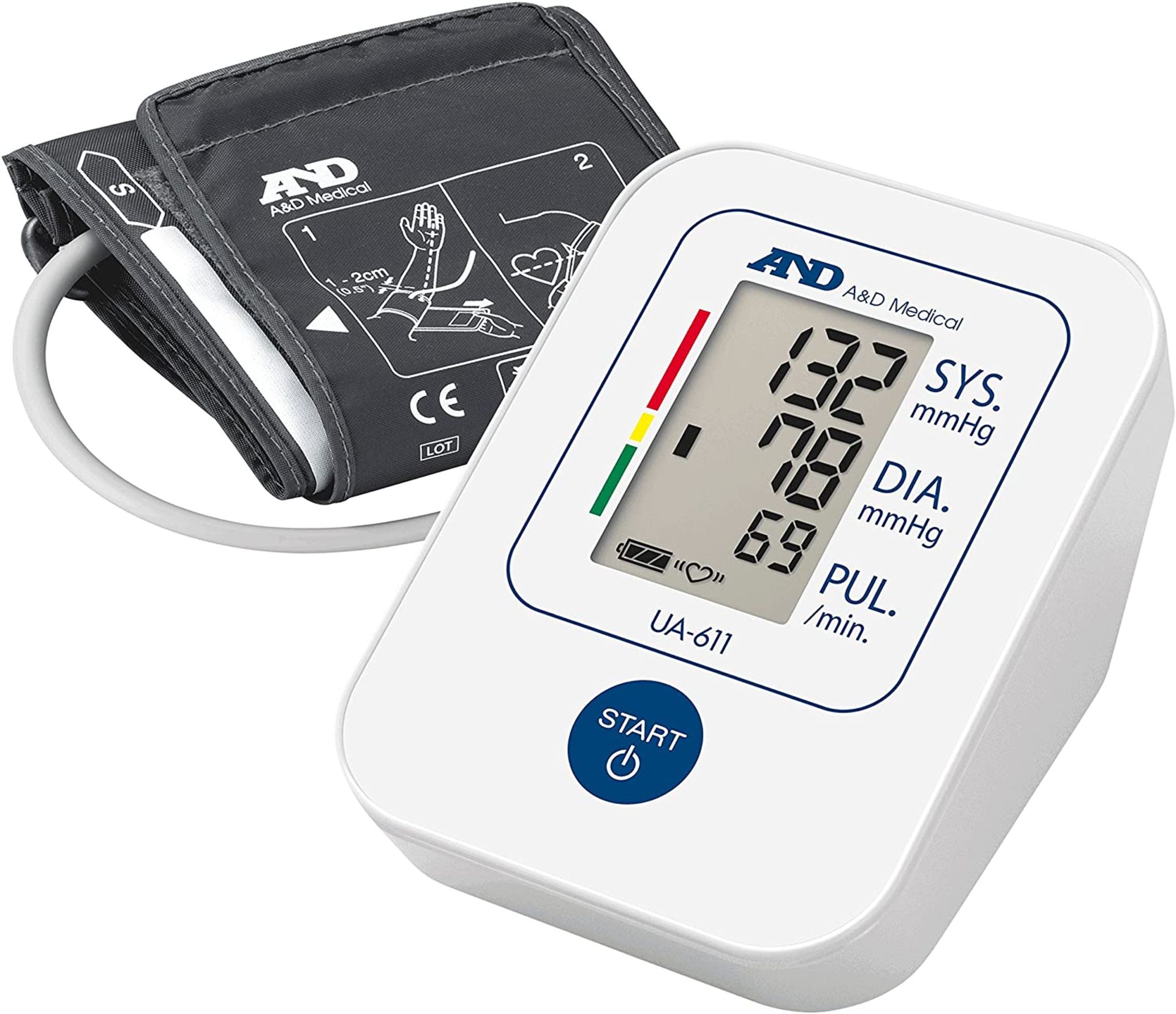 A&D Medical Blood Pressure Monitor Cuff Upper Arm Blood Pressure Machine Home Use UA-611