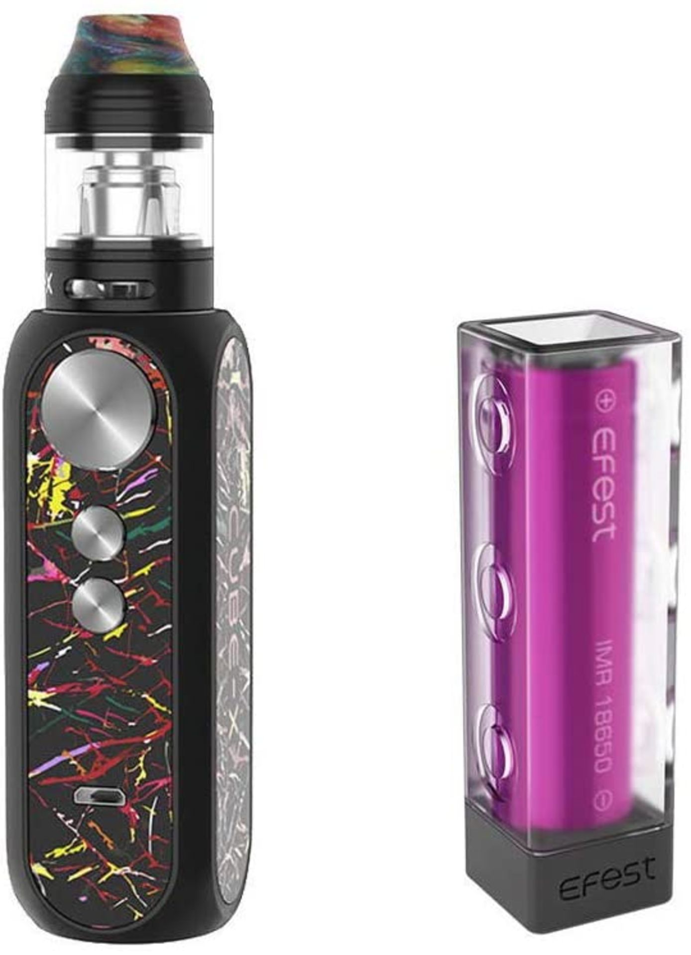 RRP £31 OBS Cube X 80W VW Kit with Cube X Mesh Tank (Rainbow Candy) with Efest 1X 3000 mah Battery N