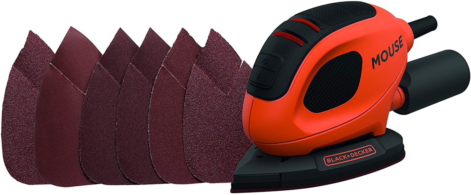 BLACK+DECKER 55 W Detail Mouse Electric Sander with 6 Sanding Sheets, BEW230-GB