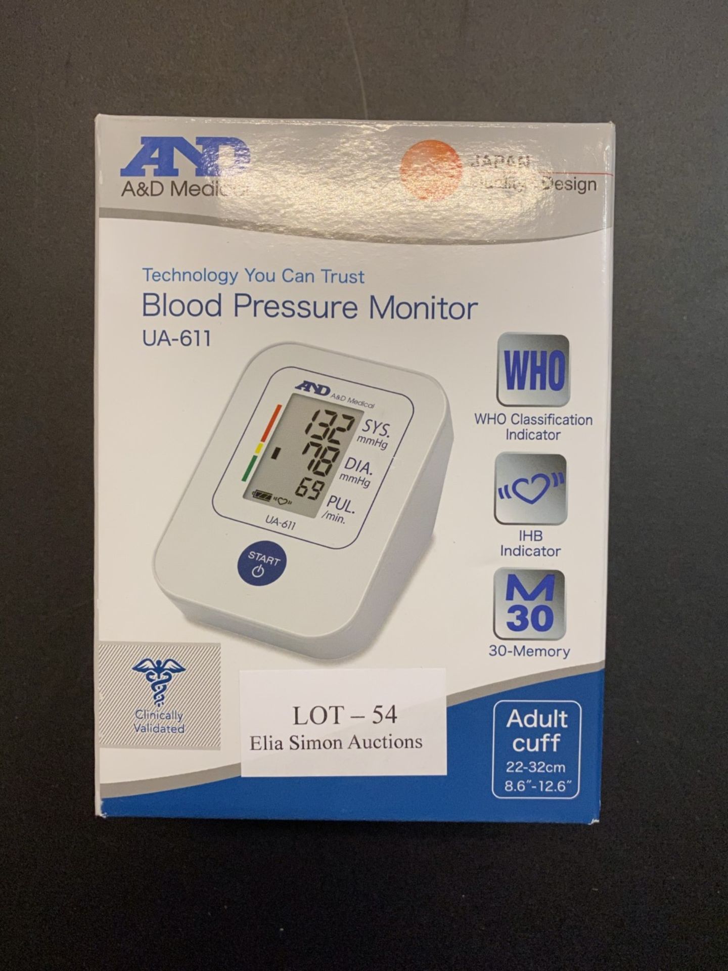 A&D Medical Blood Pressure Monitor Cuff Upper Arm Blood Pressure Machine Home Use UA-611 - Image 2 of 2