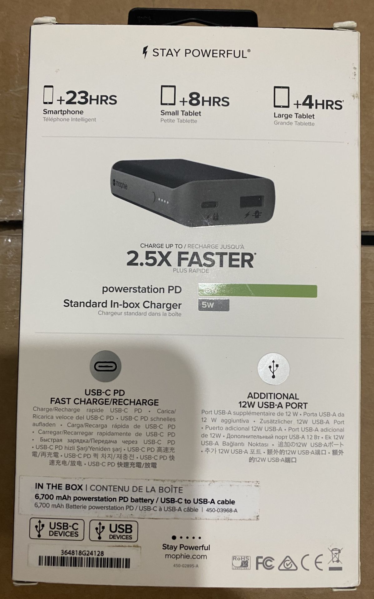 RRP £60-BRAND NEW: Mophie Powerstation PD USB-C Fast Charger/Recharge - Image 3 of 4