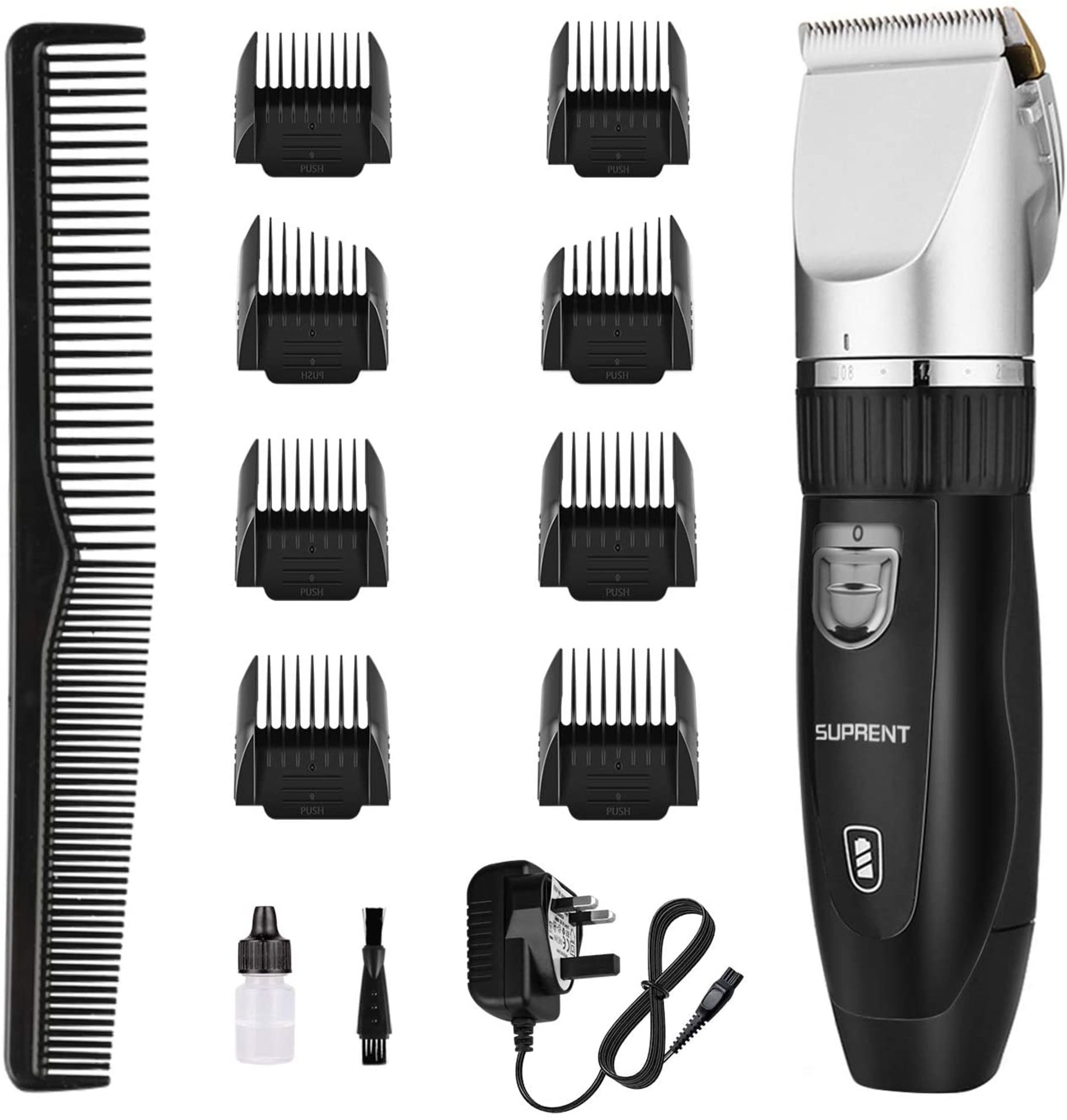 SUPRENT Cordless Hair Clippers for Men, Professional Rechargeable Hair Trimmer, Hair Cutting Kit wit