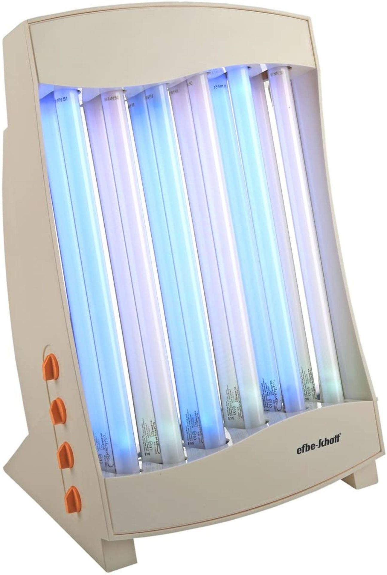 RRP £125-Efbe-Schott Wellness Face Lamp with 6 Tubes, 105 W, Includes 2 Protective Eye Goggles, Peac
