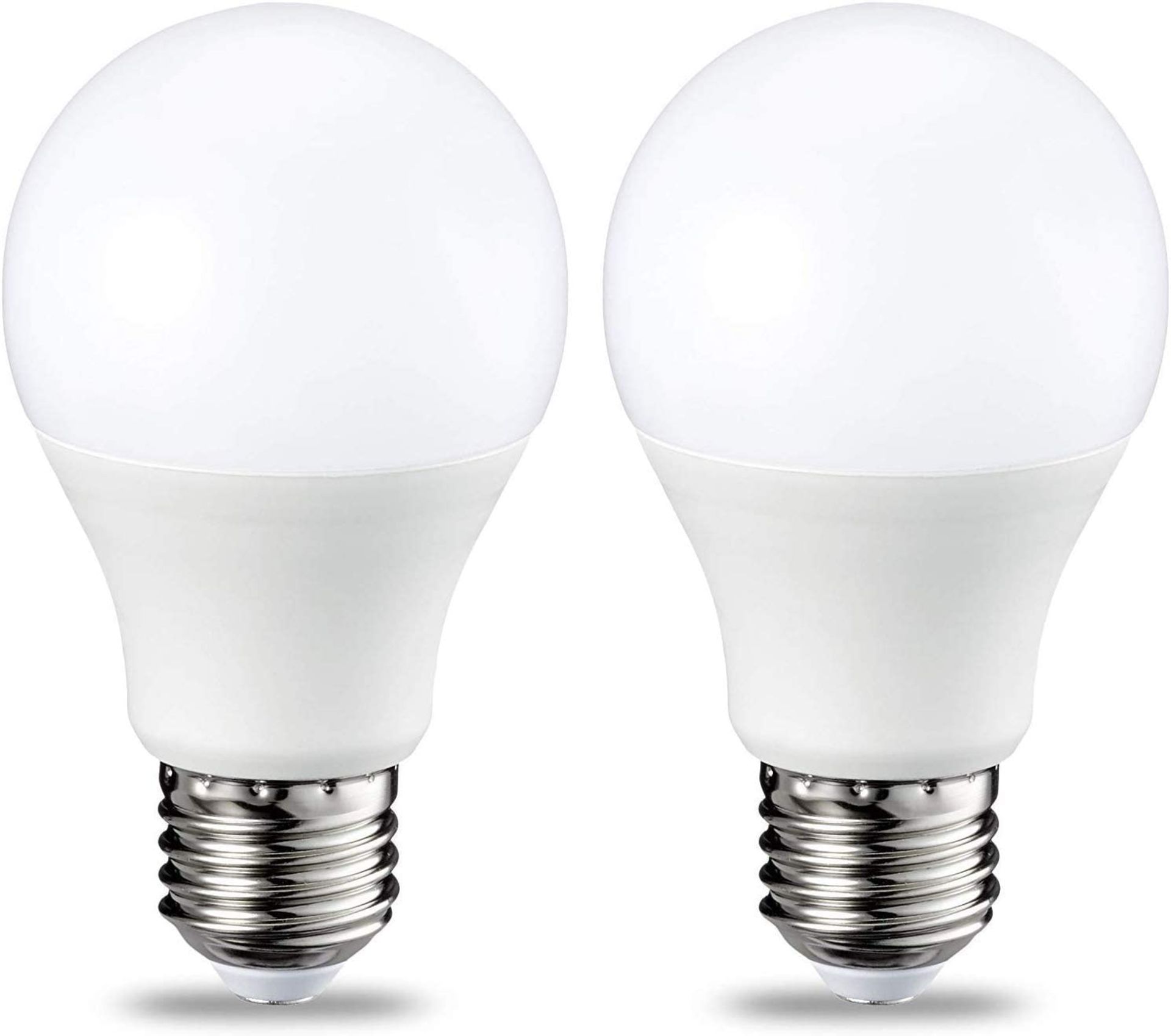 AmazonBasics LED E27 Edison Screw Bulb, 9W (equivalent to 60W), Warm White, Dimmable - Pack of 2