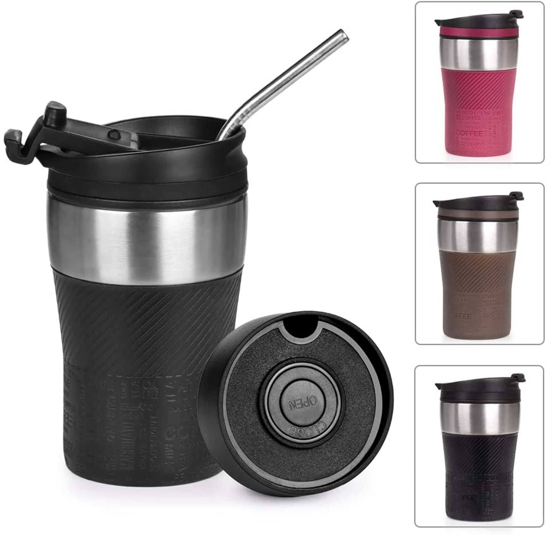 Opard Coffee Cup Double Walled Vacuum Insulated Stainless Steel with Leakproof Lid Coffee Travel Mug