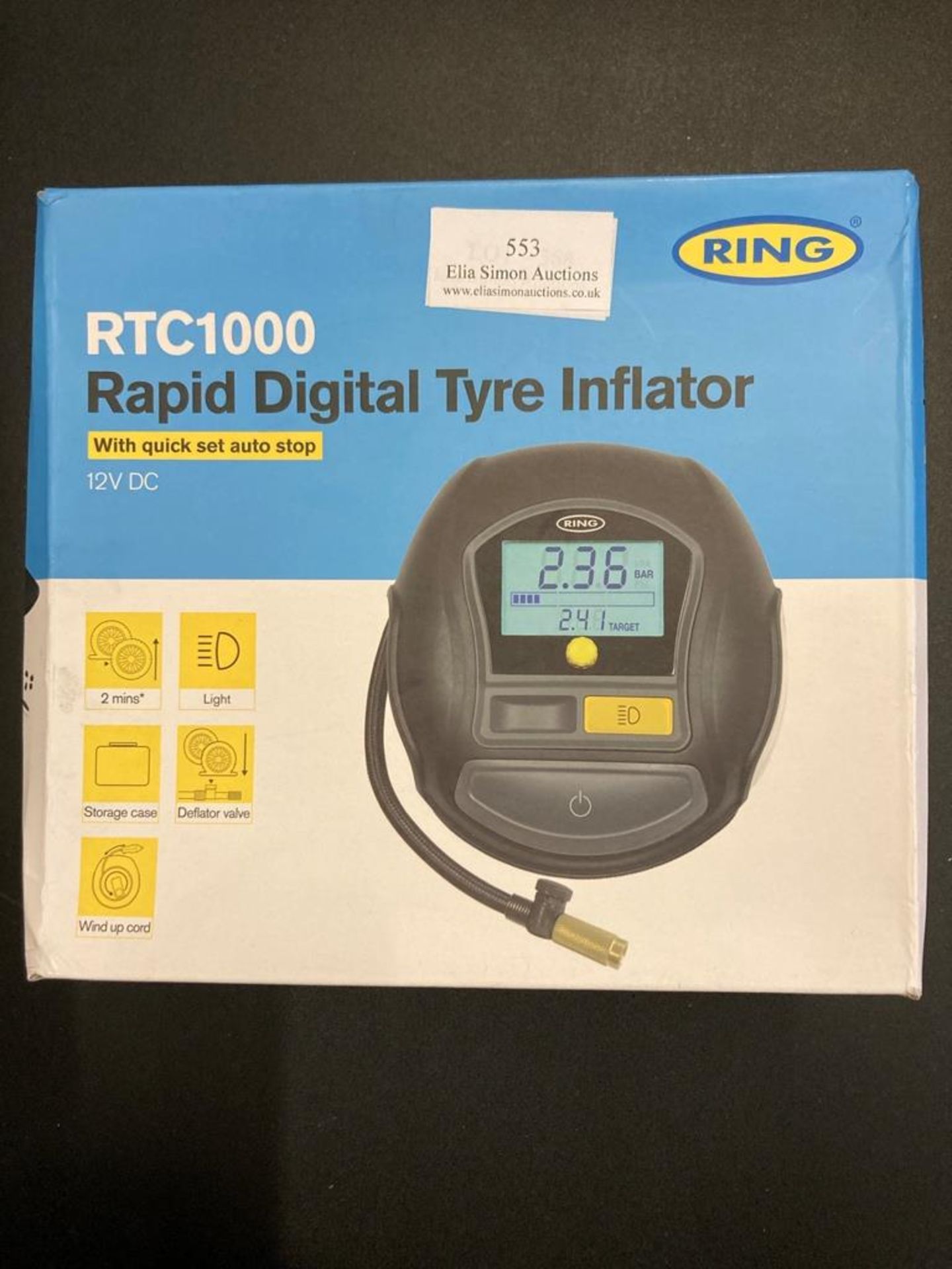 Ring Automotive Ring RTC1000 12V Rapid Preset Digital, Air Compressor Pump, 2 min Tyre Inflation, LE