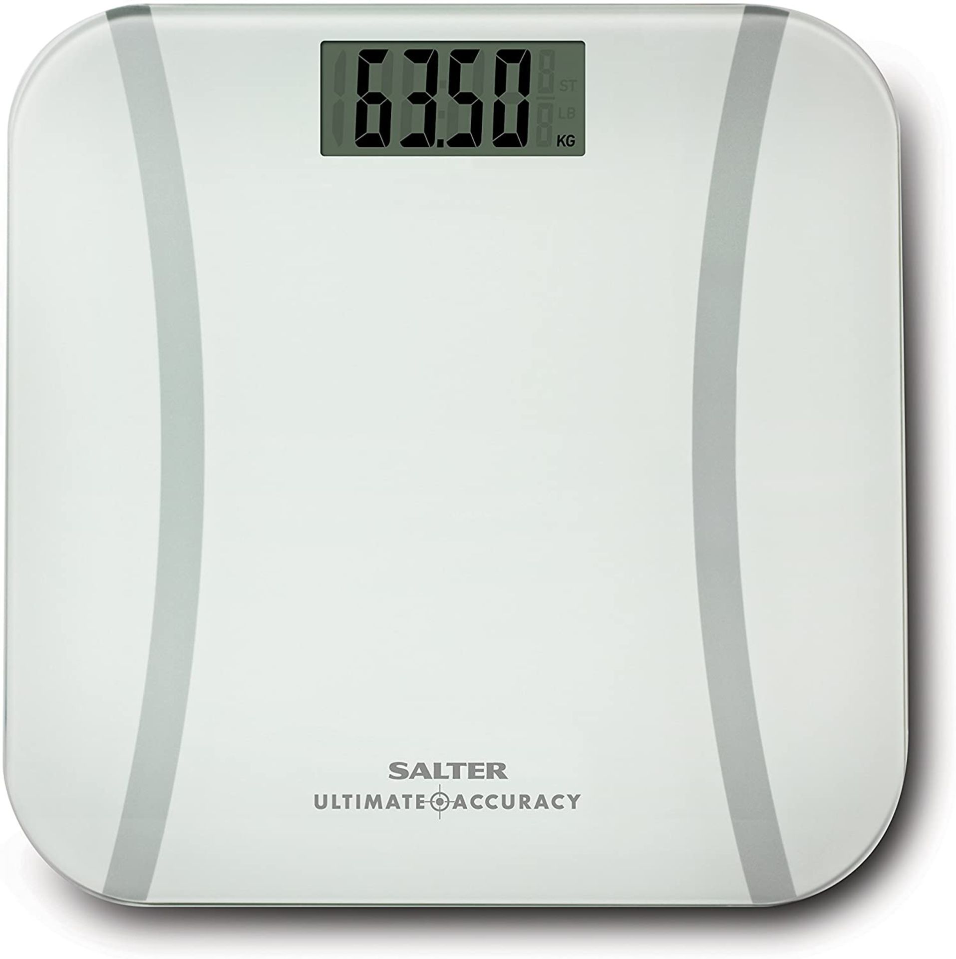 Salter Digital Bathroom Scales with Ultimate Accuracy Technology and Toughened Glass (Stone/kgs/lbs)