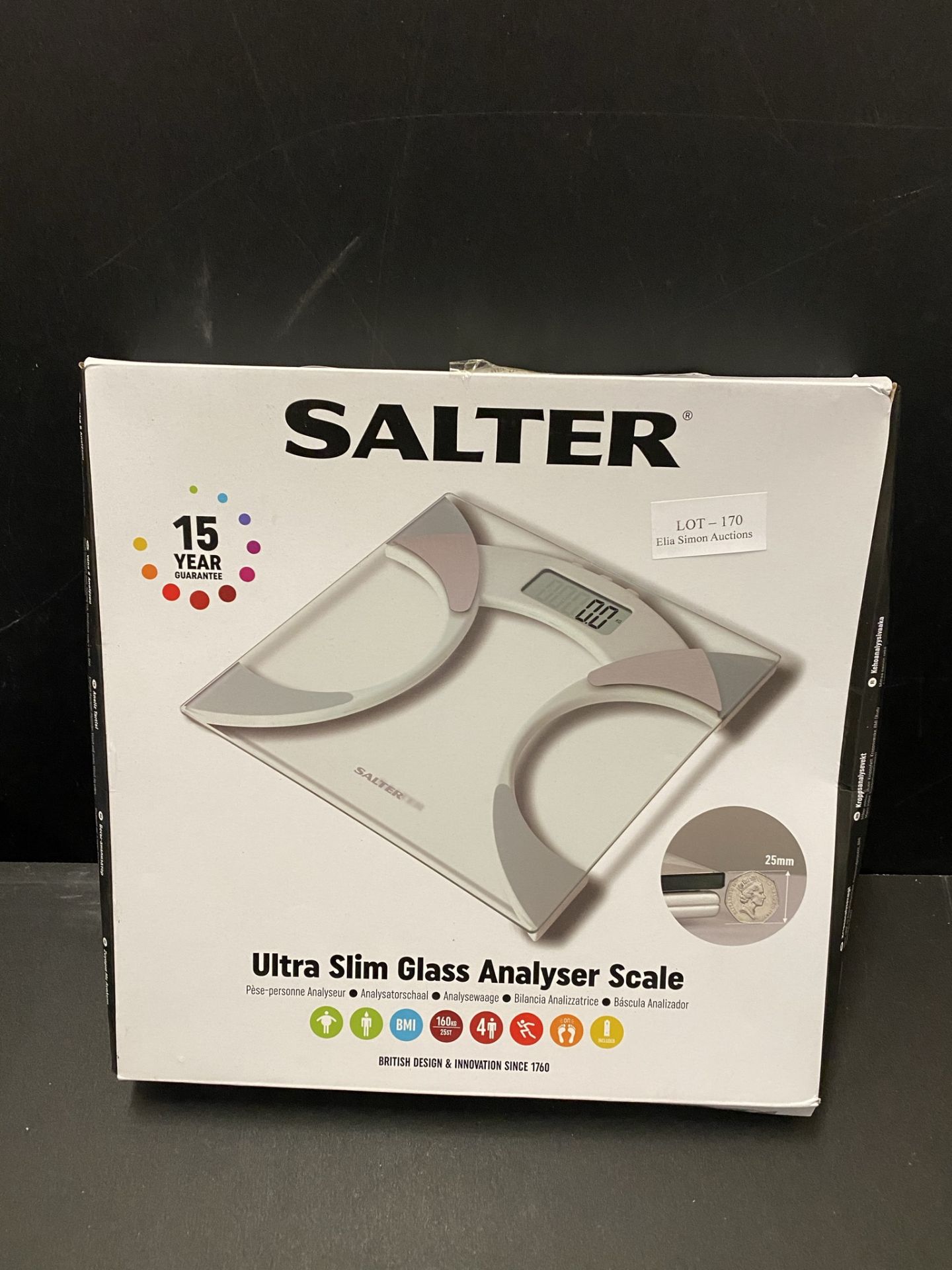 Salter Ultra Slim Analyser Bathroom Scales, Measure Weight BMI BMR Body Fat Percentage Body Water, S - Image 2 of 2