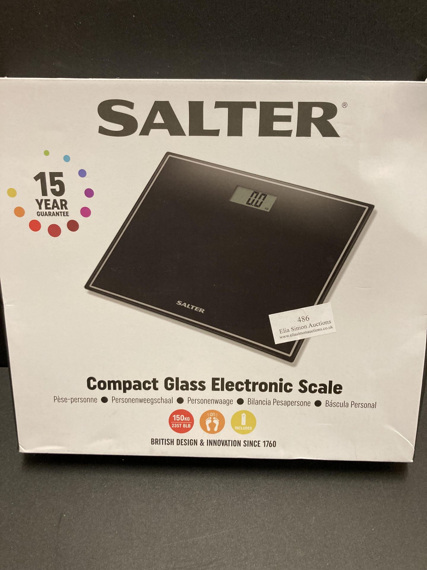 Salter Compact Digital Bathroom Scales - Toughened Glass, Measure Body Weight Metric / Imperial, Eas - Image 2 of 2