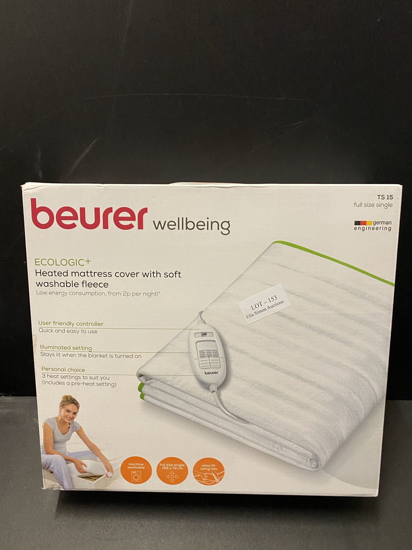 Beurer TS15 Ecologic+ heated underblanket | Ideal single electric blanket with elastic straps to fit - Image 2 of 2