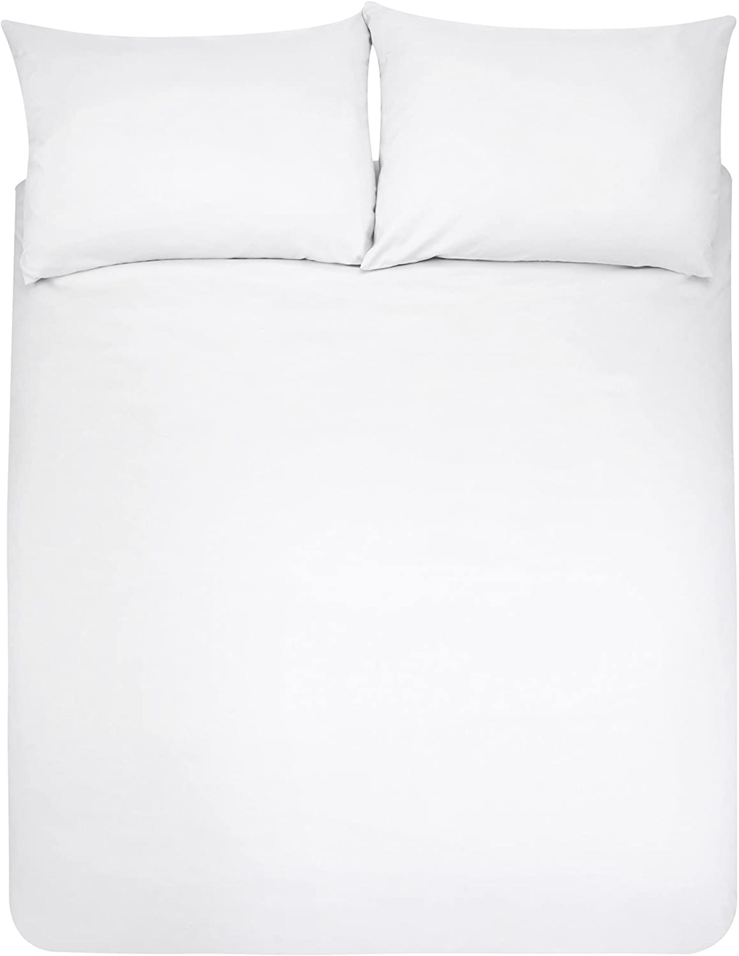 AmazonBasics Microfibre Duvet Cover Set, King, Bright White