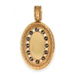 ANTIQUE BANDED AGATE AND PEARL LOCKET PENDANT, LATE 19TH CENTURY the oval locket in yellow gold,