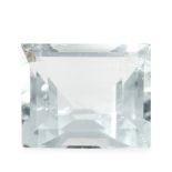 AN UNMOUNTED AQUAMARINE square step cut, 2.07 carats.