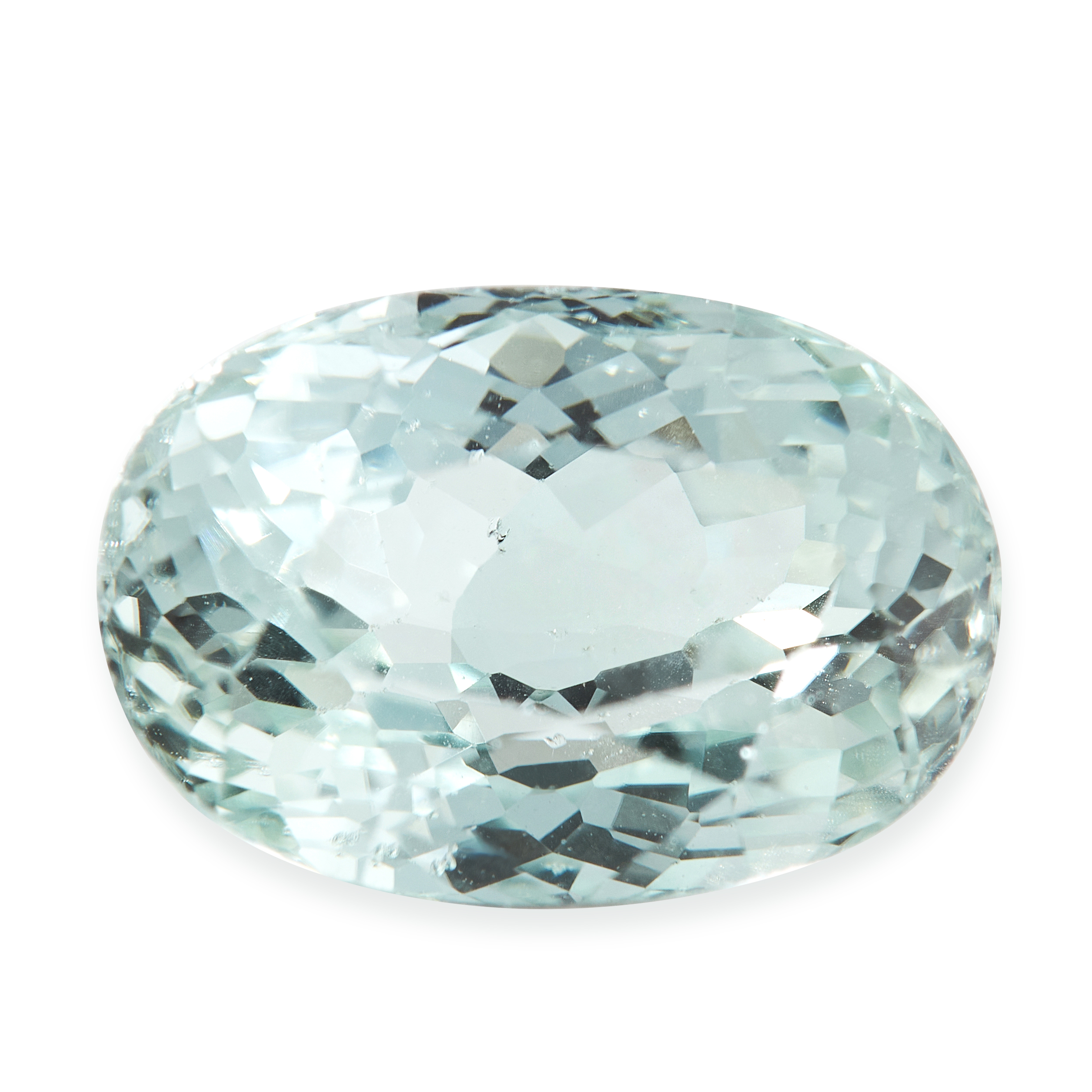 AN UNMOUNTED AQUAMARINE oval cut, 3.10 carats.