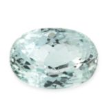 AN UNMOUNTED AQUAMARINE oval cut, 3.10 carats.