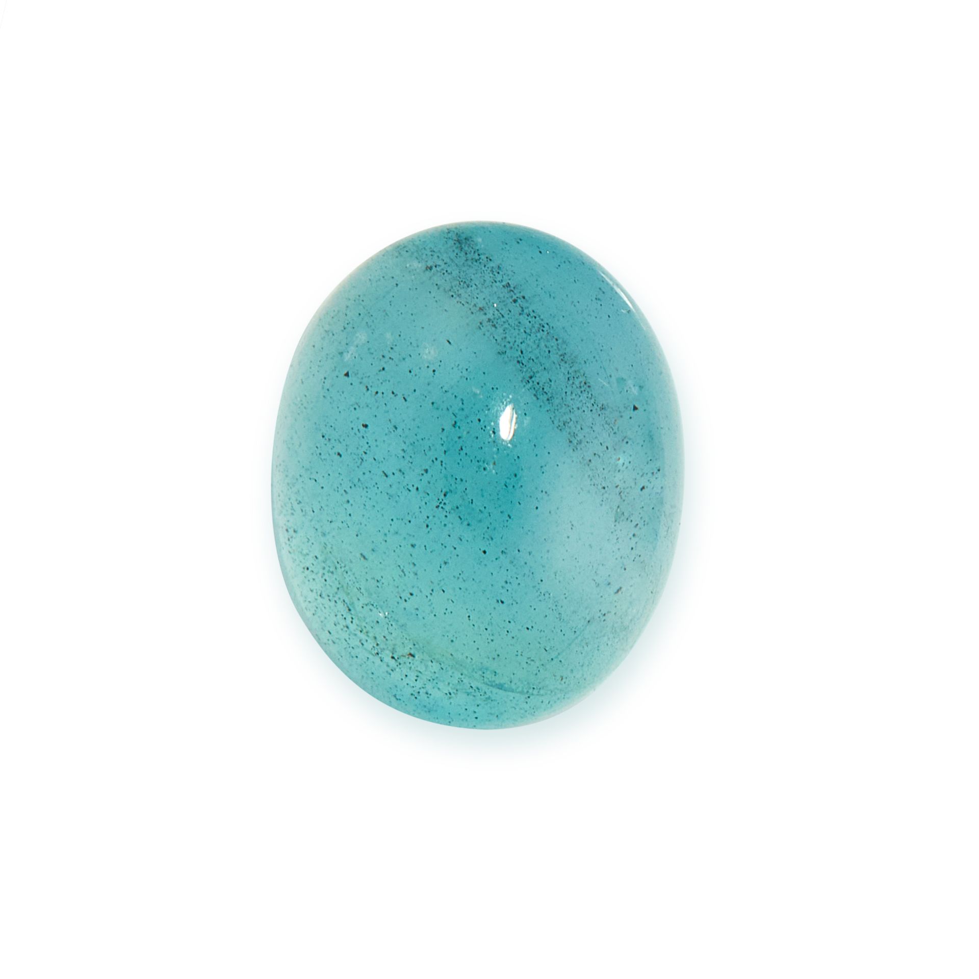 AN UNMOUNTED AQUAMARINE oval cabochon cut, 14.03 carats.