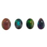 A MIXED LOT OF UNMOUNTED OPALS pear shaped and oval cabochon cut, all totalling 4.85 carats.