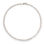 AN ANTIQUE PASTE DIAMOND RIVIERE NECKLACE comprising a single row of sixty-two graduated old cut