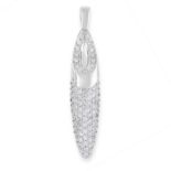 A DIAMOND PENDANT, CHIMENTO in 18ct white gold, the tapering body set throughout with round cut