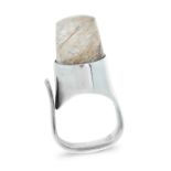 A VINTAGE RUTILATED QUARTZ DRESS RING, VIVIANNA TORUN FOR GEORG JENSEN in silver, design number 151,