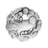 A MOONSTONE BROOCH, KRISTIAN MOHL-HANSEN FOR GEORG JENSEN CIRCA 1920 in silver, design number 70,