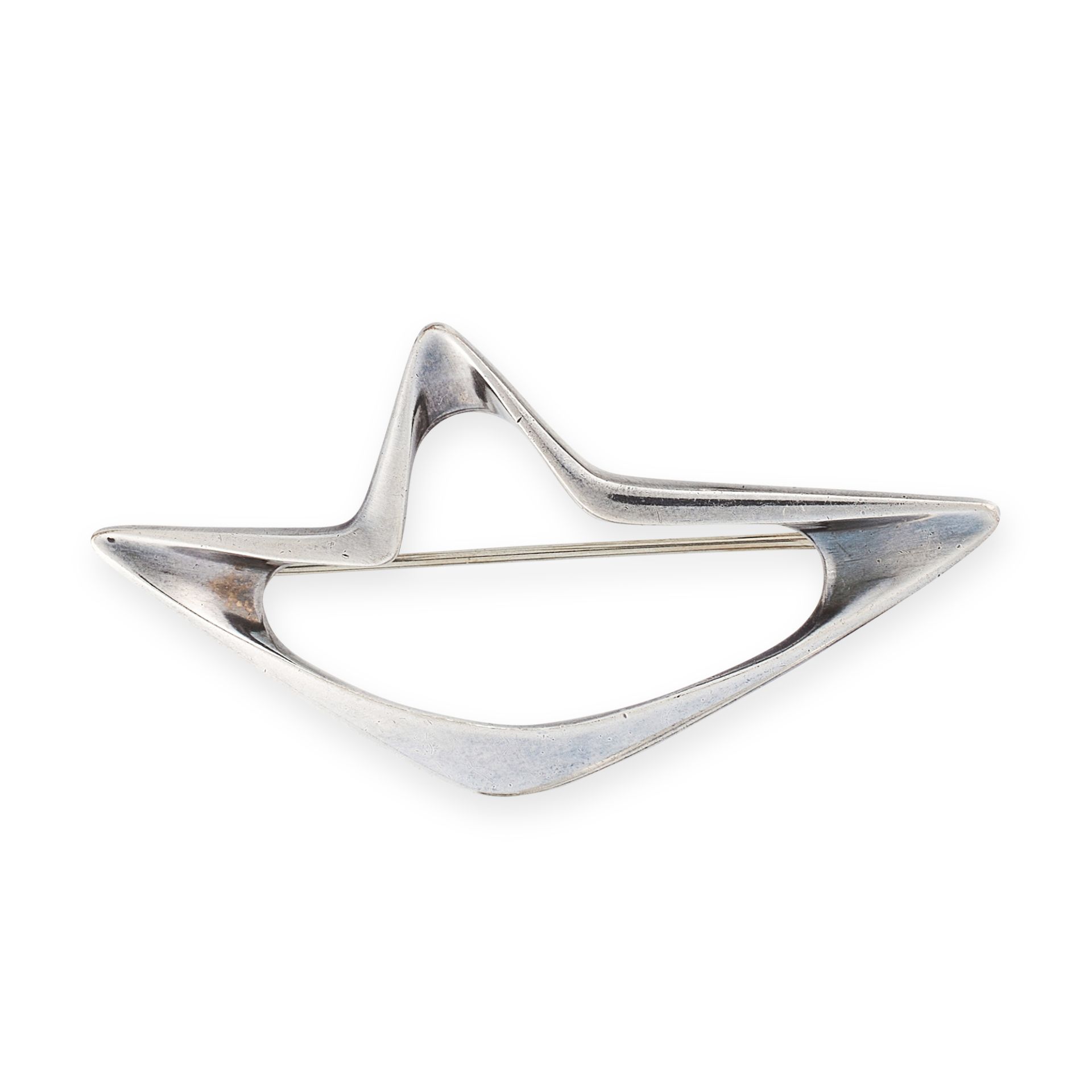 A VINTAGE BROOCH, HENNING KOPPEL FOR GEORG JENSEN in silver, design number 376, of abstract openwork