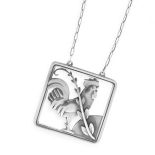 A VINTAGE COCKEREL PENDANT NECKLACE, ARNO MALINOWSKI FOR GEORG JENSEN in silver, design number