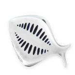 A VINTAGE ENAMEL FISH BROOCH, HENNING KOPPEL FOR GEORG JENSEN in silver, design number 343, designed