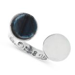 A VINTAGE LABRADORITE DRESS RING, BRENT GABRIELSEN FOR GEORG JENSEN in silver, design number 173,