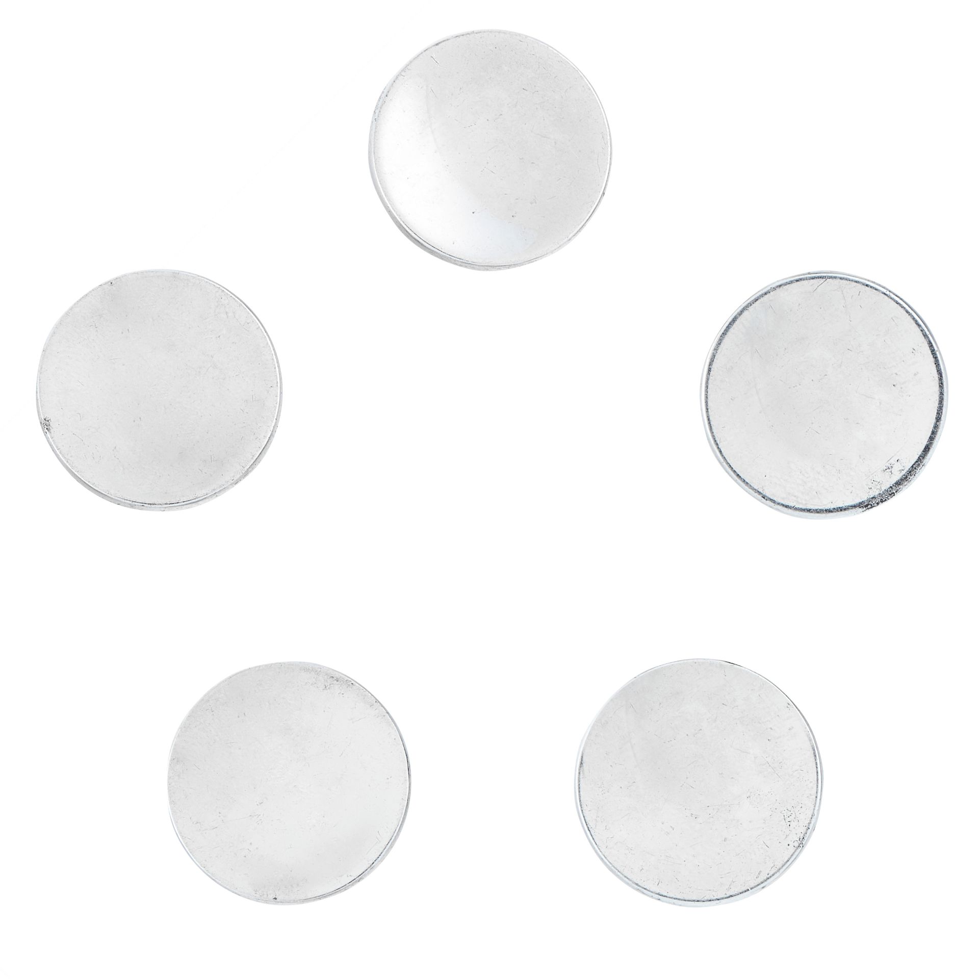 FIVE VINTAGE BUTTONS, GEORG JENSEN in silver, design number 103, each of plain circular design