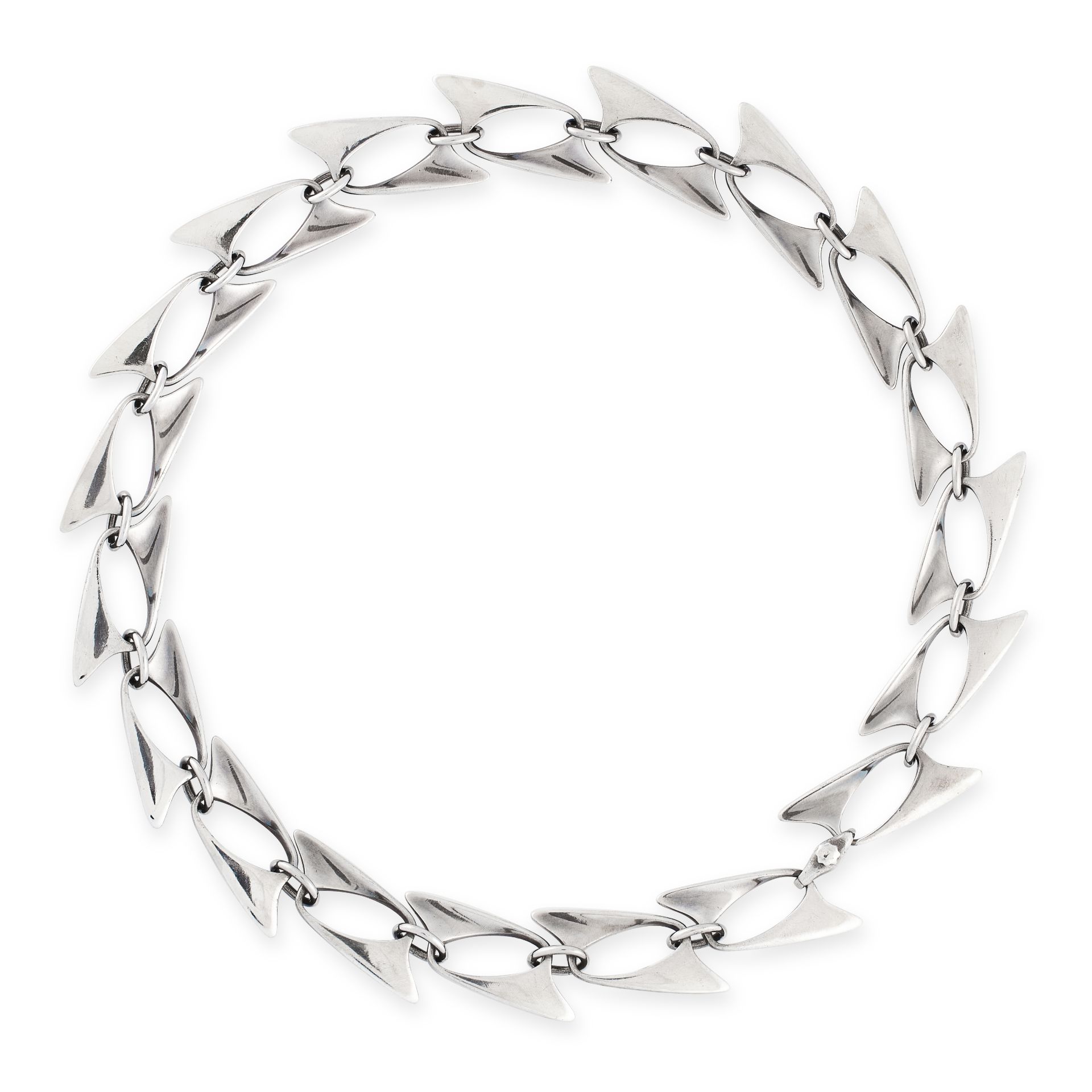 A VINTAGE FANCY LINK NECKLACE, HENNING KOPPEL FOR GEORG JENSEN in silver, design number 273,