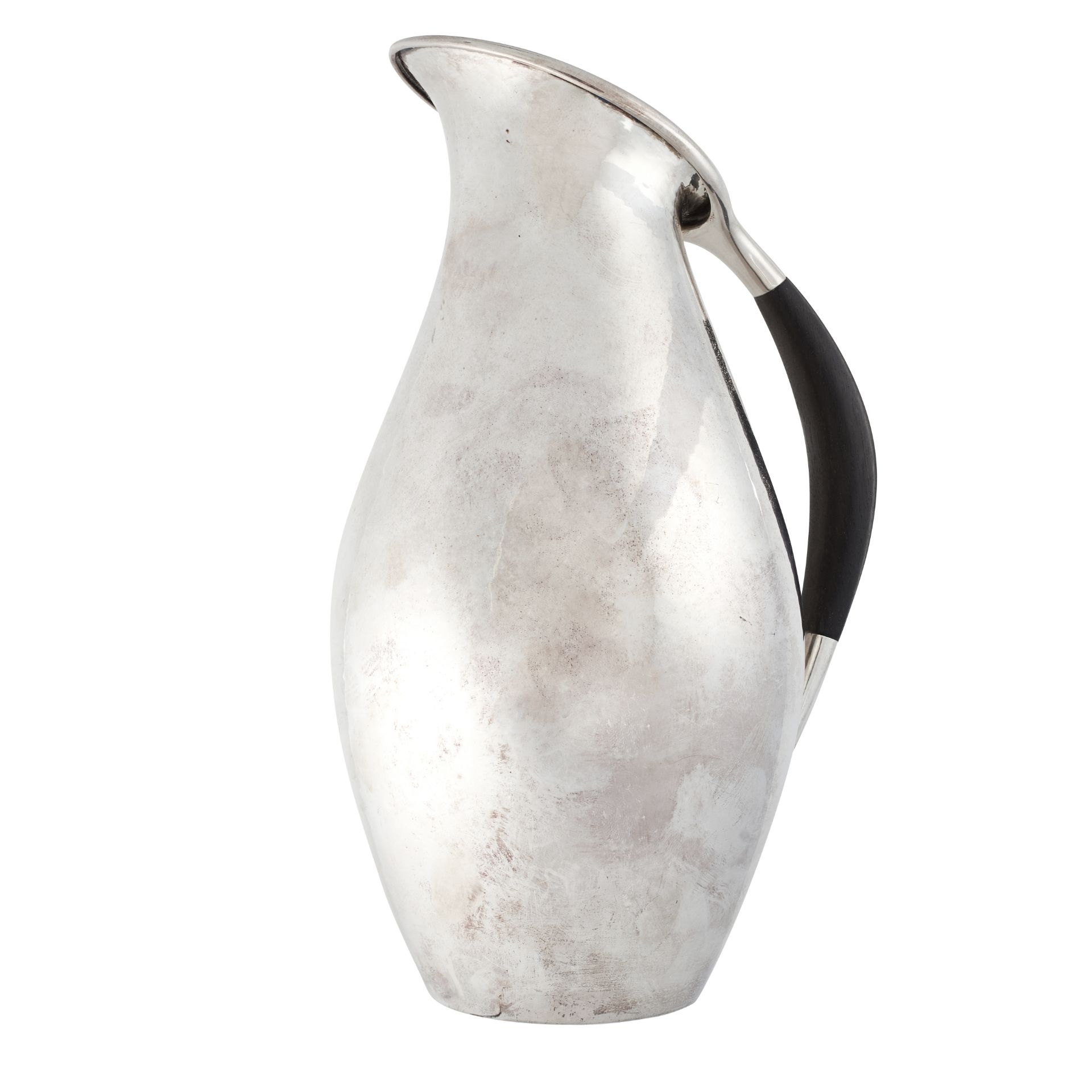 A VINTAGE JUG / PITCHER, JOHAN ROHDE FOR GEORG JENSEN in silver, design number 432E, the tapering