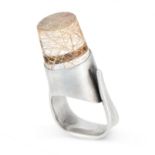 A VINTAGE RUTILATED QUARTZ DRESS RING, VIVIANNA TORUN FOR GEORG JENSEN in silver, design number 151,