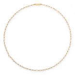 A PEARL CHAIN NECKLACE, EARLY 20TH CENTURY in yellow gold, comprising a single row of seventy-six
