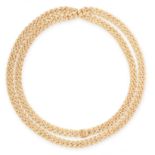 A DIAMOND FANCY LINK SAUTOIR NECKLACE, O J PERRIN in 18ct yellow gold, formed of a single row of