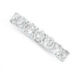 A DIAMOND HALF ETERNITY RING in 18ct white gold, the band half set with seven round cut diamonds,