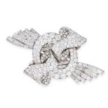 A RETRO DIAMOND DOUBLE CLIP BROOCH, CIRCA 1950 in platinum and 18ct white gold, jewelled