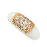 A VINTAGE WHITE CORAL AND DIAMOND PHILIPPINES DRESS RING, VAN CLEEF & ARPELS in 18ct yellow gold,