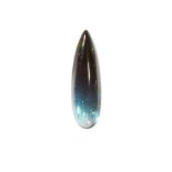 A 4.28 CARAT BLUE TOURMALINE pear cabochon cut, illustrated unmounted.