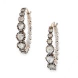 A PAIR OF ANTIQUE DIAMOND HOOP EARRINGS, EARLY 19TH CENTURY in yellow gold and silver, each designed