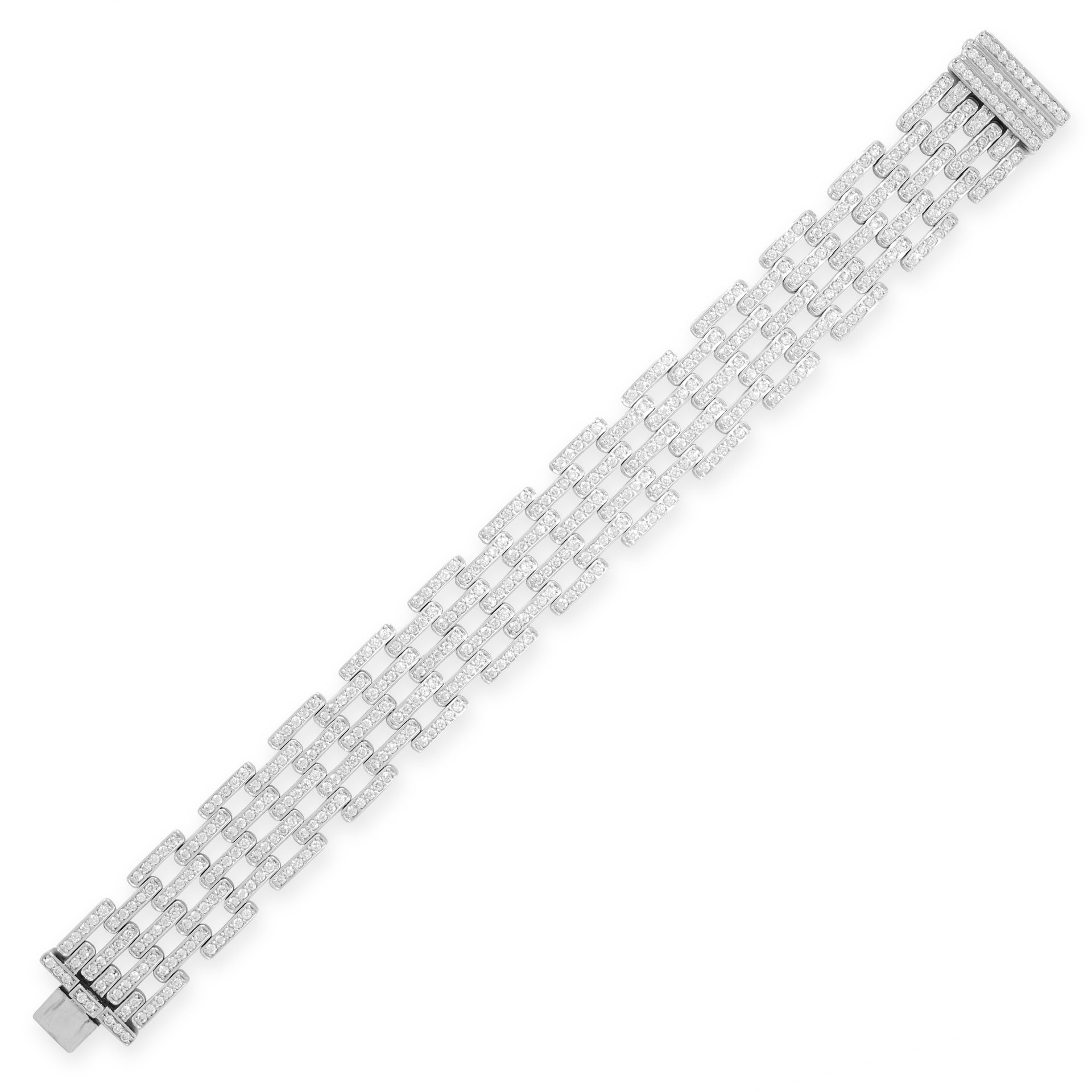 A DIAMOND BRACELET in 18ct white gold, comprising of a series of interlocking rectangular links, set - Image 2 of 2