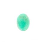 A 2.66 CARAT EMERALD oval cabochon cut, illustrated unmounted.