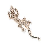 AN ANTIQUE IMPERIAL RUSSIAN DIAMOND LIZARD BROOCH CIRCA 1910 in 56 zolotnik yellow gold and