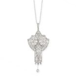 EDWARDIAN DIAMOND PENDANT NECKLACE, CIRCA 1910 the pendant designed as a flower in a vase, within an