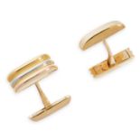 PAIR OF TRINITY DE CARTIER CUFFLINKS, CARTIER, CIRCA 1989 each terminal of fluted design in