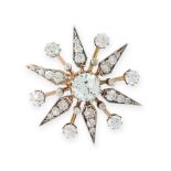 ANTIQUE DIAMOND STAR BROOCH, 19TH CENTURY mounted in yellow gold and silver, designed as a star with