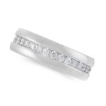 DIAMOND ETERNITY RING in 18ct white gold, the white gold band is set with a central panel of round